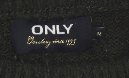 ONLY Women's Black Embroidered Floral Balloon Sleeve Jumper Size M