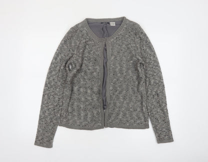La Redoute Women’s Grey Open Front Cardigan UK 12 Acrylic Knit
