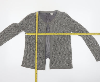 La Redoute Women’s Grey Open Front Cardigan UK 12 Acrylic Knit