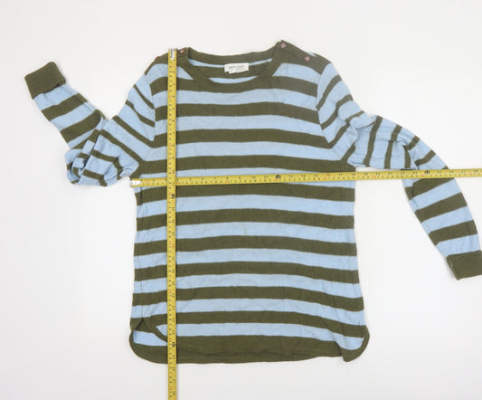White Stuff Women’s Multicoloured Striped Cotton Jumper UK 12