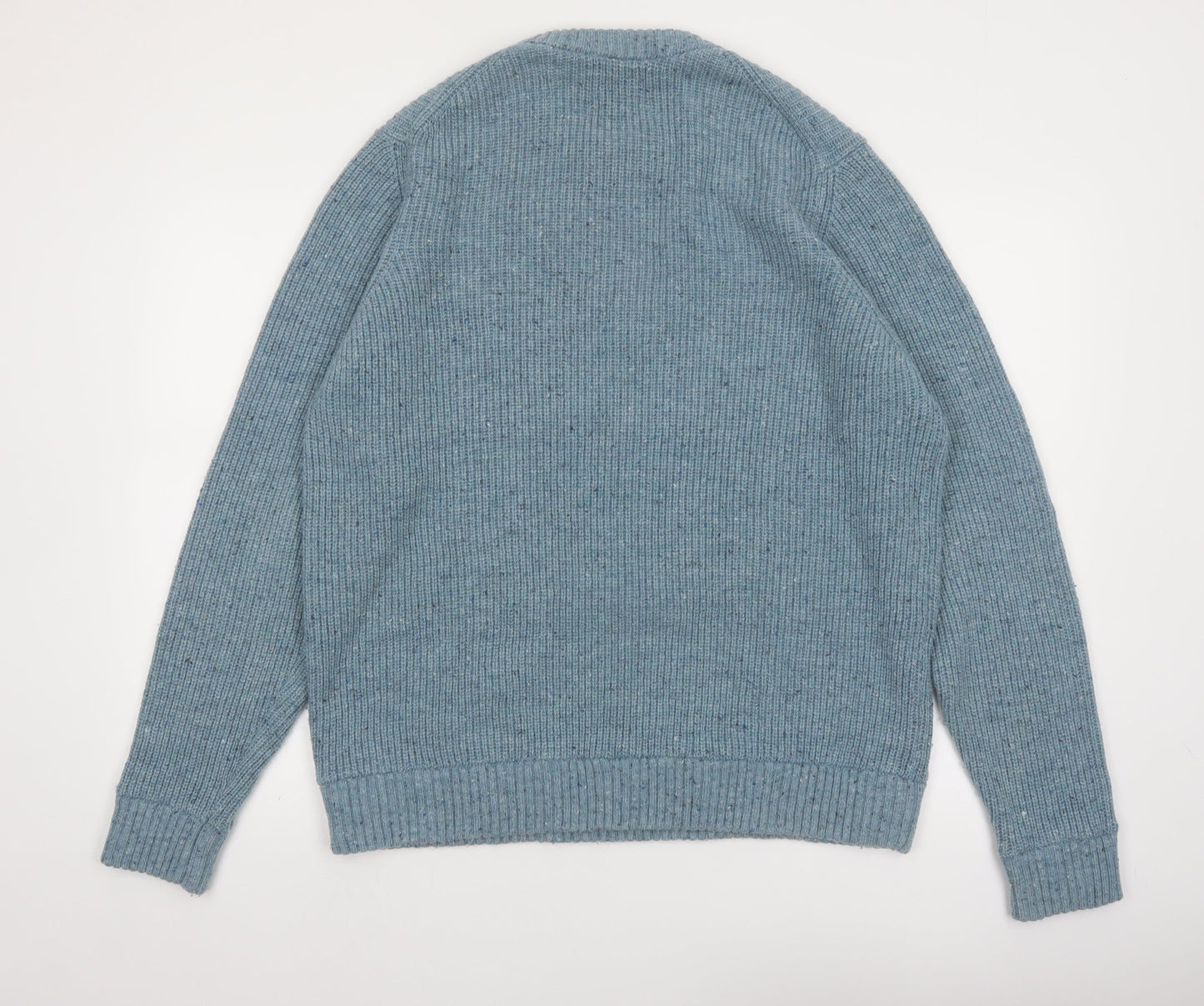 Marks and Spencer Men's Blue Wool Blend Crew Neck Jumper Size L