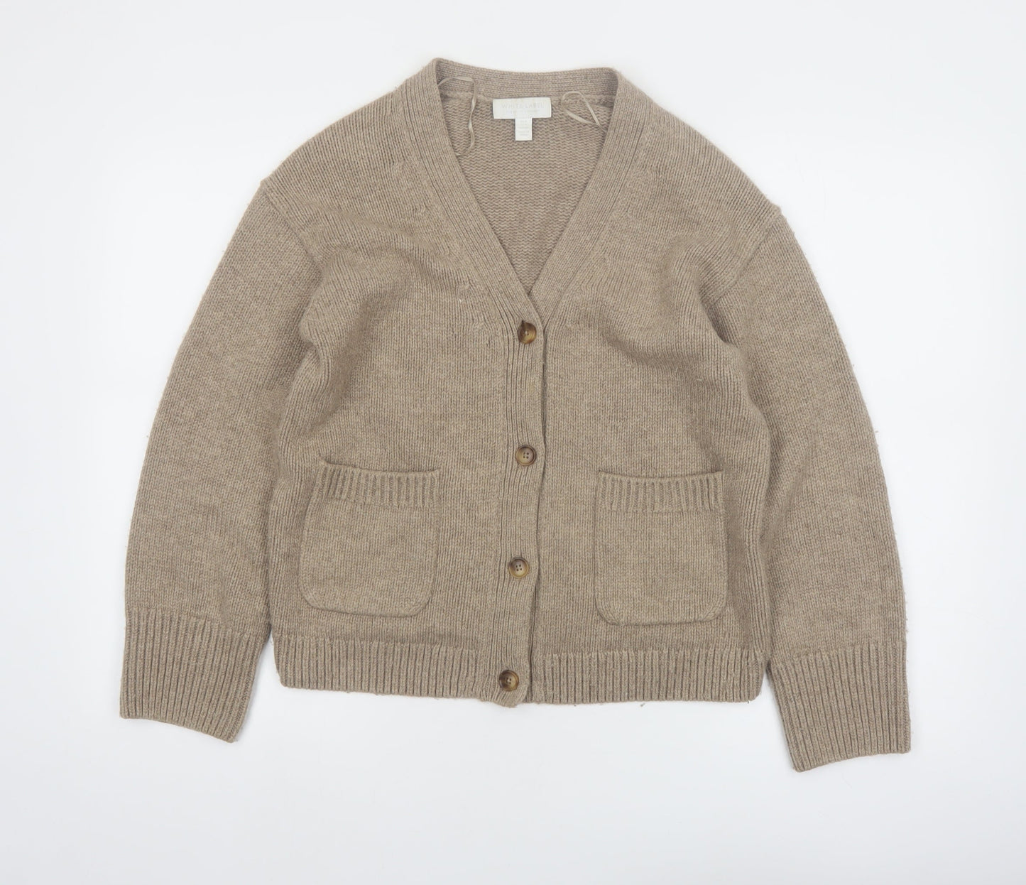 The White Company Women’s Beige Merino Wool Cardigan Size 8