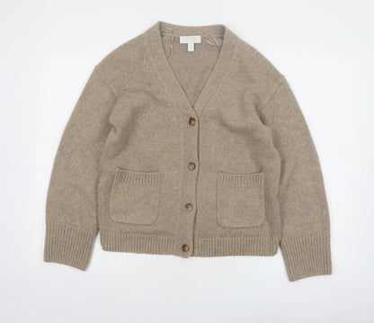 The White Company Women’s Beige Merino Wool Cardigan Size 8