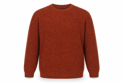 Kiabi Men's Brown 2XL Chunky Knit Wool Blend Pullover Jumper