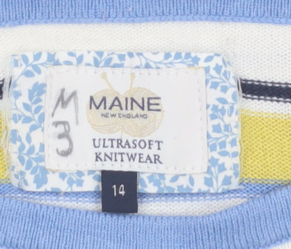 Maine New England Women's Multicoloured Stripe Jumper Size 14