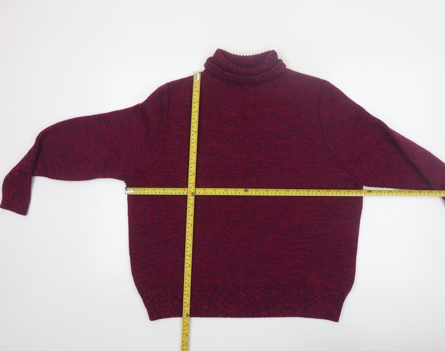 Icebreaker Women's Red Wool Roll Neck Chunky Knit Jumper M
