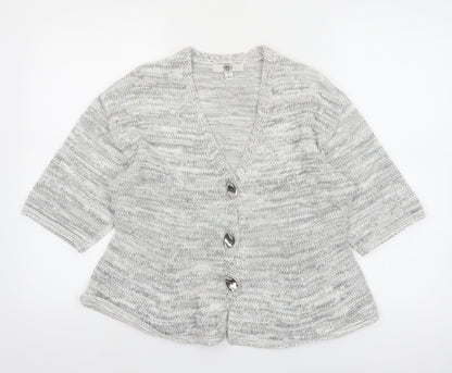 Marks and Spencer Womens Grey Knit 3/4 Sleeve Cardigan M