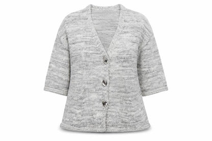 Marks & Spencer Womens Grey Knit 3/4 Sleeve Cardigan M