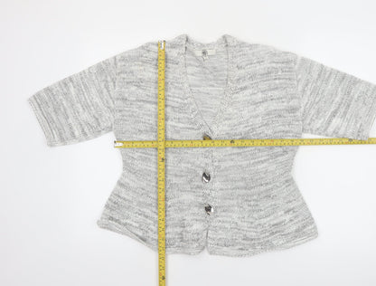 Marks and Spencer Womens Grey Knit 3/4 Sleeve Cardigan M