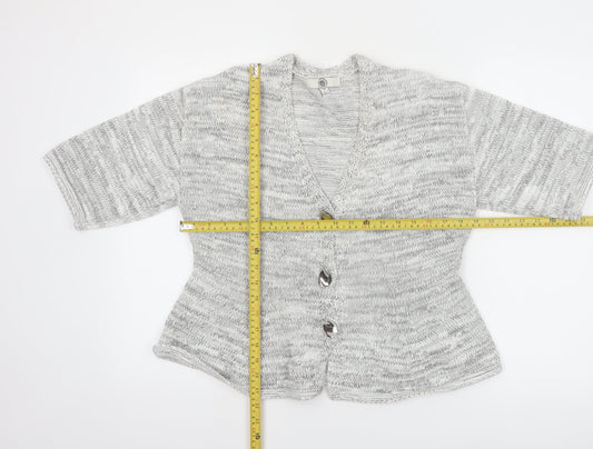 Marks and Spencer Womens Grey Knit 3/4 Sleeve Cardigan M