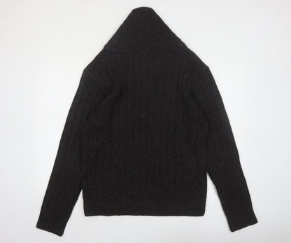 No Fear Men’s Black Cable-Knit Roll Neck Pullover Jumper Size L