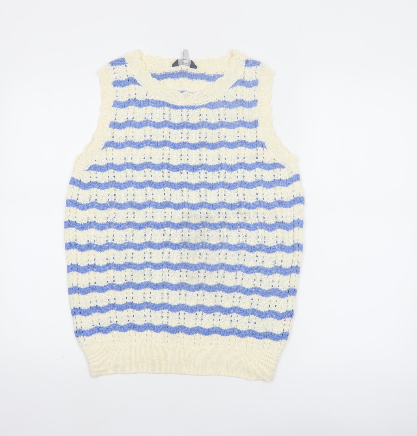 Joules Women’s Blue Striped Sleeveless Knit Tank Top UK 12