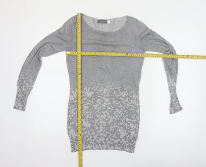 Mint Velvet Women’s Grey Animal Print Knit Jumper Size 8