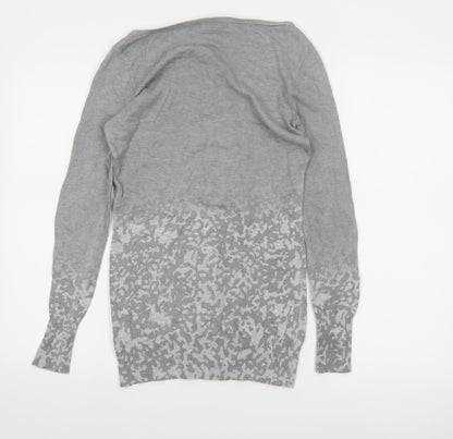 Mint Velvet Women’s Grey Animal Print Knit Jumper Size 8