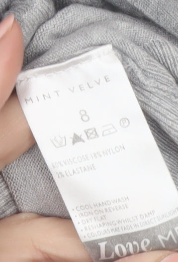 Mint Velvet Women’s Grey Animal Print Knit Jumper Size 8