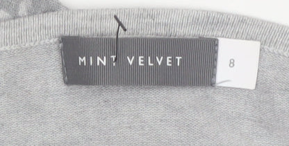 Mint Velvet Women’s Grey Animal Print Knit Jumper Size 8