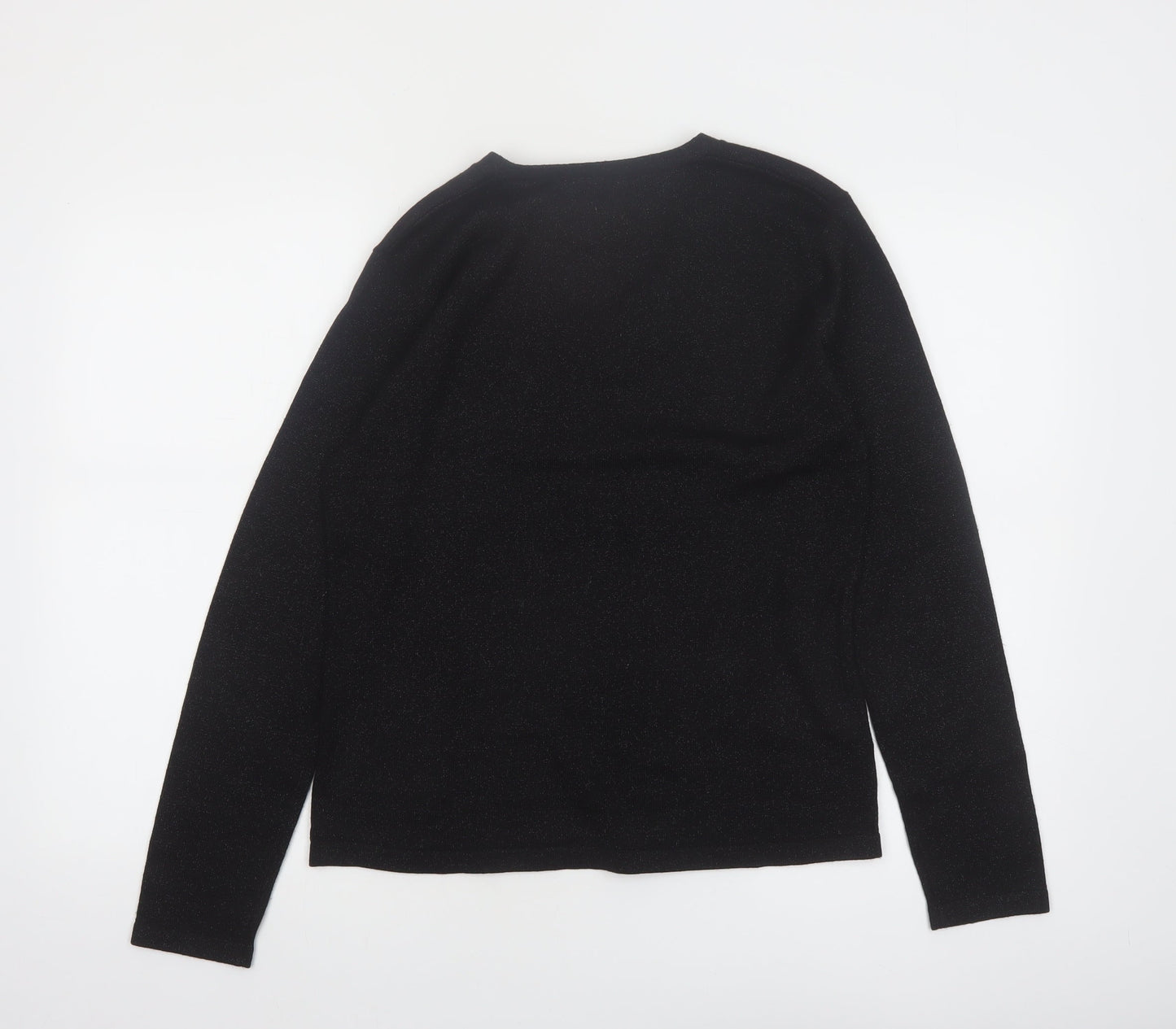 Style & Co Women's Black V-Neck Long Sleeve Pullover Jumper Size S