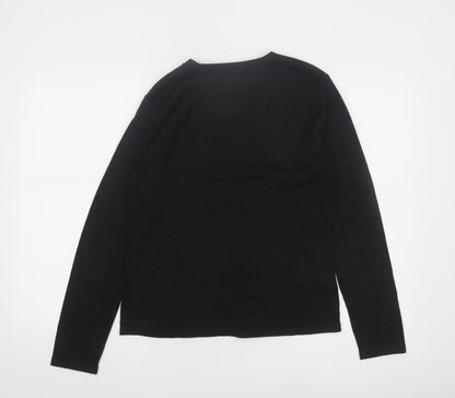 Style & Co Women's Black V-Neck Long Sleeve Pullover Jumper Size S