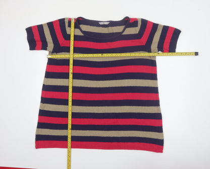 TU Women’s Multicoloured Striped Short Sleeve Knit T-Shirt Size 18