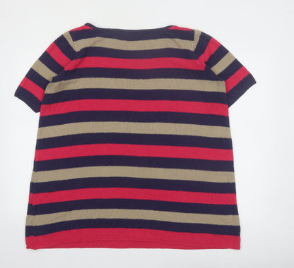 TU Women’s Multicoloured Striped Short Sleeve Knit T-Shirt Size 18