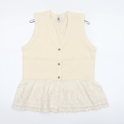Marks and Spencer Women’s Ivory Sleeveless Tunic Blouse Size M