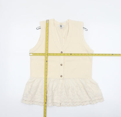 Marks and Spencer Women’s Ivory Sleeveless Tunic Blouse Size M