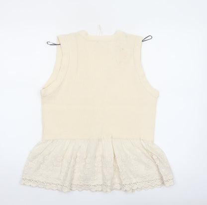 Marks and Spencer Women’s Ivory Sleeveless Tunic Blouse Size M