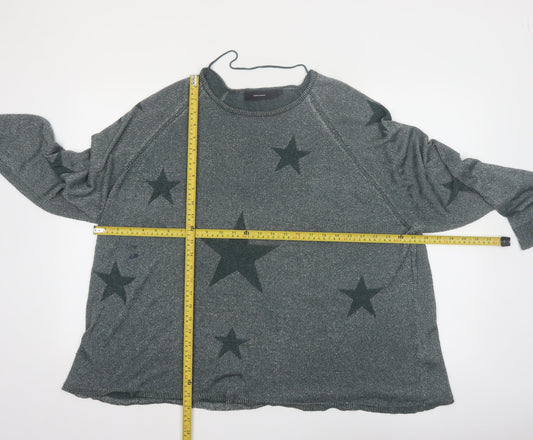 Vero Moda Womens Grey Star Knit Jumper XL Relaxed Fit Pullover