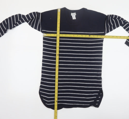 Kenar Women's Navy Striped Merino Wool Jumper XS Long Sleeve