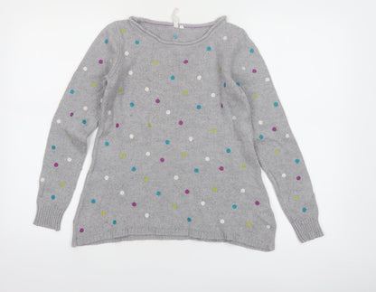 White Stuff Women’s Grey Polka Dot Alpaca Blend Jumper Size 8