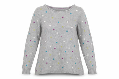 White Stuff Women’s Grey Polka Dot Alpaca Blend Jumper Size 8