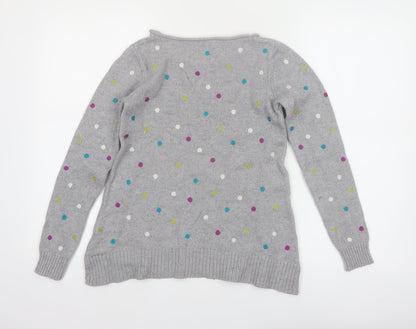 White Stuff Women’s Grey Polka Dot Alpaca Blend Jumper Size 8