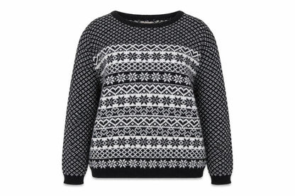 Next Women's Black & White Fair Isle Wool Blend Jumper UK 14
