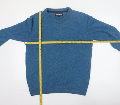 Barbour Men's Blue Wool Crew Neck Pullover Jumper Size S
