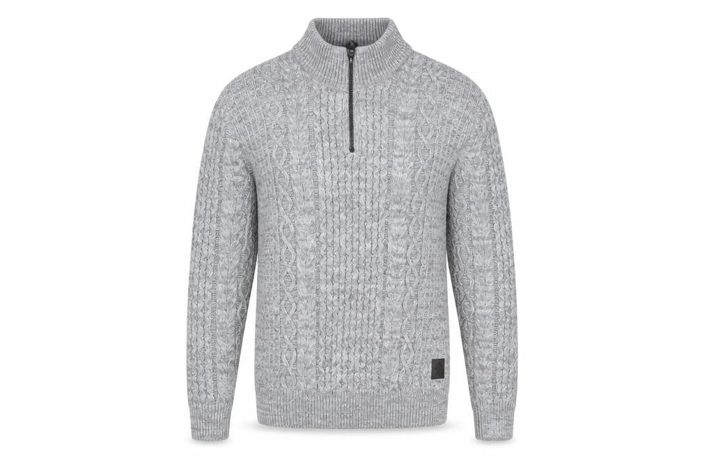 Next Men's Grey Cable-Knit Half Zip Jumper Size L