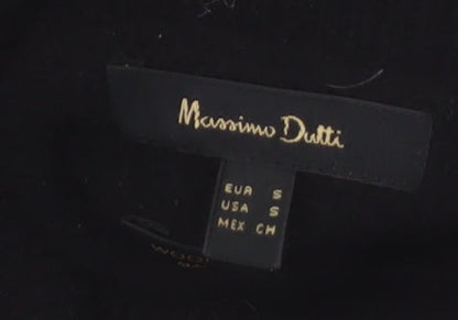 Massimo Dutti Women Black Small Roll Neck Wool Cashmere Jumper