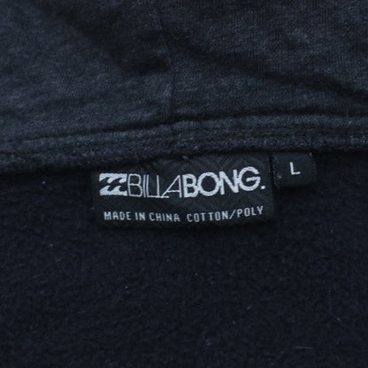 Billabong Men's Black Full Zip Hoodie Size L Regular Fit Cotton Blend