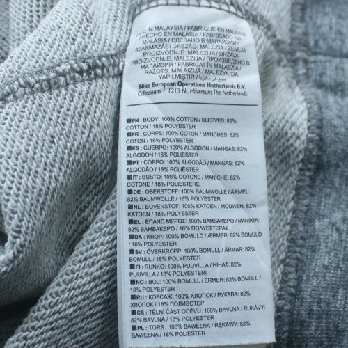 Nike NFL Mens Grey Sweatshirt L Crew Neck Long Sleeve Cotton Blend