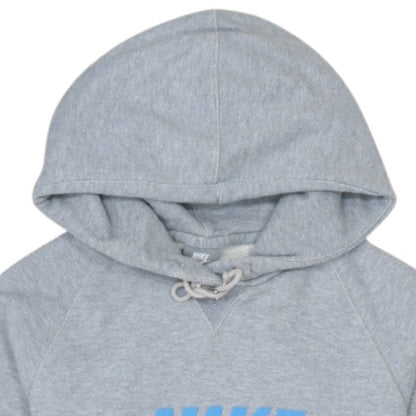 Nike Girls Grey Hoodie M Graphic Pullover 100% Cotton Sportswear