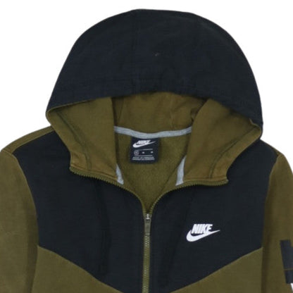 Nike Men's Green Full Zip Hoodie M Sports Fleece Sweatshirt