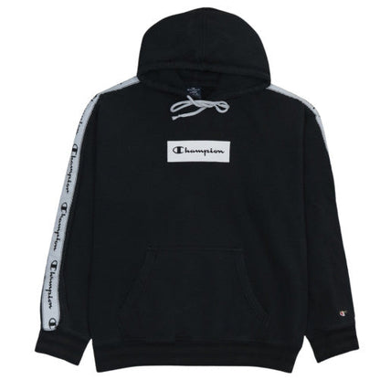 Champion Women’s Black Pullover Hoodie Large Logo Tape Sleeves