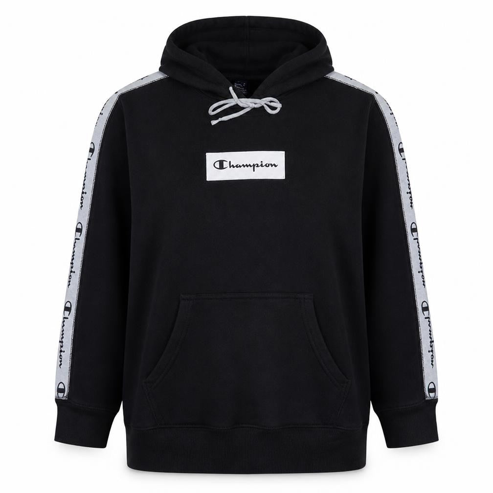 Champion Women’s Black Pullover Hoodie Large Logo Tape Sleeves