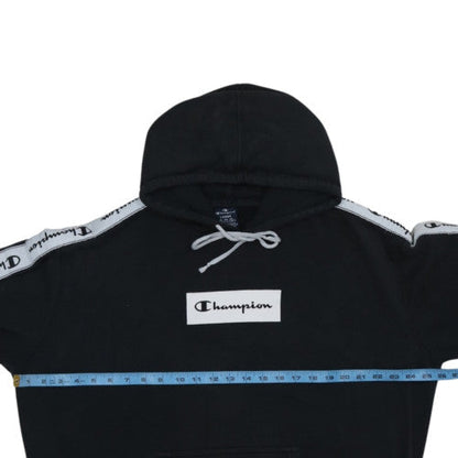 Champion Women’s Black Pullover Hoodie Large Logo Tape Sleeves