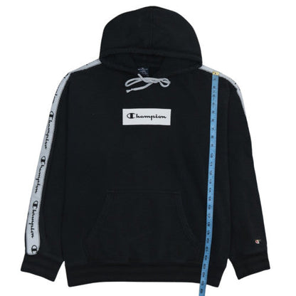 Champion Women’s Black Pullover Hoodie Large Logo Tape Sleeves
