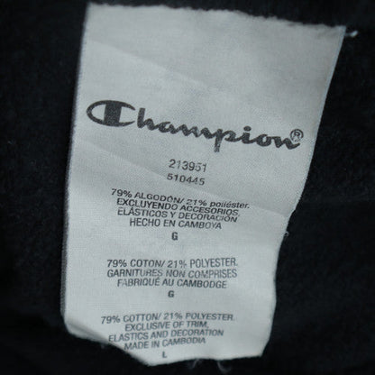 Champion Women’s Black Pullover Hoodie Large Logo Tape Sleeves