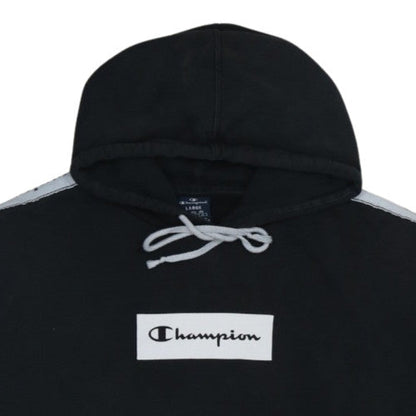 Champion Women’s Black Pullover Hoodie Large Logo Tape Sleeves