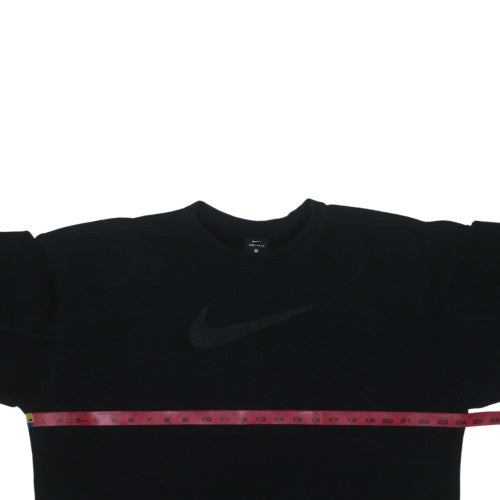 Nike Womens Black Dri-FIT Pullover Sweatshirt M Crew Neck Logo