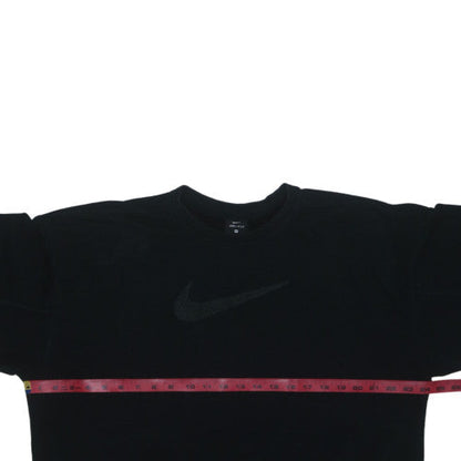 Nike Womens Black Dri-FIT Pullover Sweatshirt M Crew Neck Logo