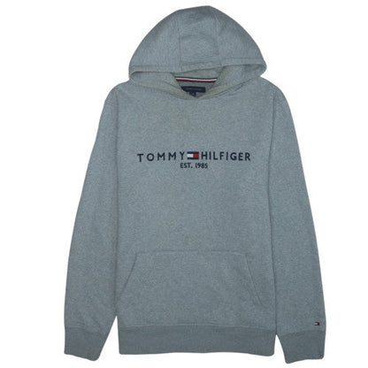 Tommy Hilfiger Men's Grey XL Pullover Hoodie Embroidered Logo