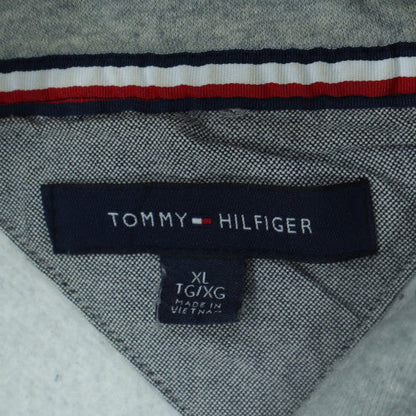 Tommy Hilfiger Men's Grey XL Pullover Hoodie Embroidered Logo